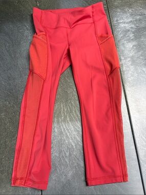 lululemon athletica Coral Red Active Leggings with Side Pockets